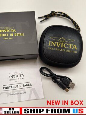 Invicta Black Portable Bluetooth Wireless Speaker IG0105 SEALED NIB